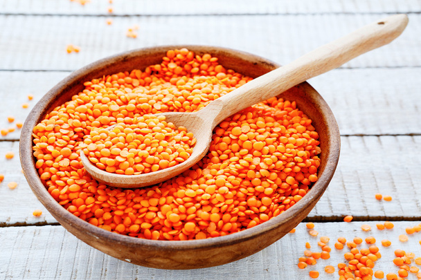 red lentils in a bowl - Фото, изображение