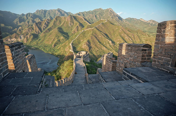 Great Wall of China goes to horizon - Photo, Image