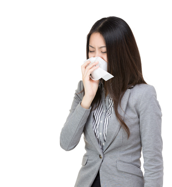 Asian businesswoman sneeze - Fotó, kép