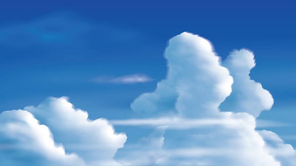 διανυσματική απεικόνιση των νεφών cumulonimbus στο φωτεινό γαλάζιο ουρανό - Διάνυσμα, εικόνα