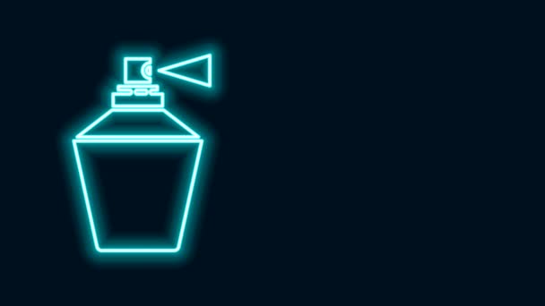 Leuchtende Neon-Linie Parfüm-Symbol isoliert auf schwarzem Hintergrund. 8. März. Internationaler glücklicher Frauentag. 4K Video Motion Grafik Animation - Filmmaterial, Video