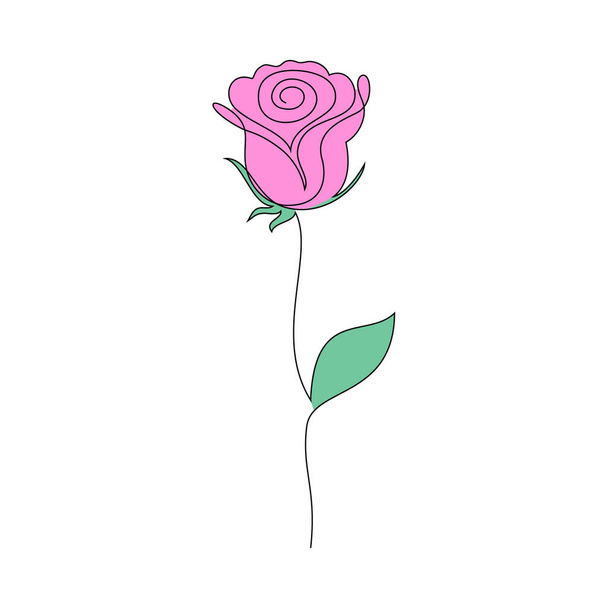 Rose Blume auf weiß  - Vektor, Bild