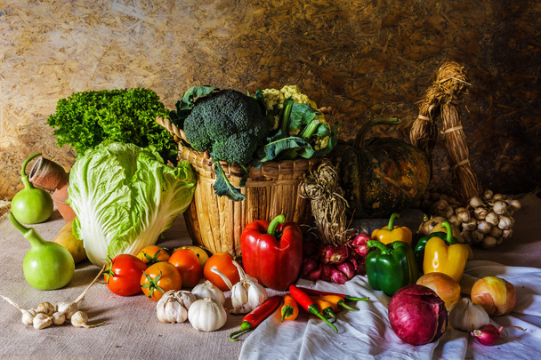 still life  Vegetables, Herbs and Fruit. - Φωτογραφία, εικόνα