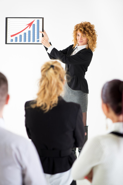 Business woman pointing Growing graph - Photo, Image