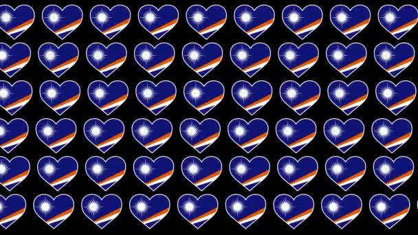 Marshall ostrovy vzor láska vlajka design pozadí - Záběry, video