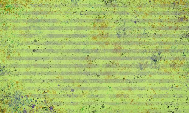 Зеленый гранж простая элементарная винтажная текстура из разбрызганной побрызганной краски. простой универсальный грязный фон. Горизонтальные полосы зеленого и серого цветов - Фото, изображение