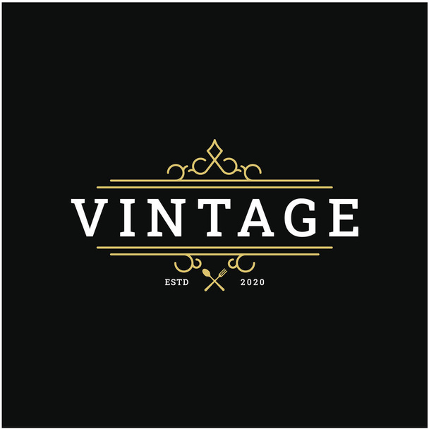 Vintage Retro Restaurant Bar Bistro Logo design vector - ベクター画像