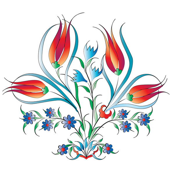 traditional Ottoman design with a pattern of three - Vector, Image