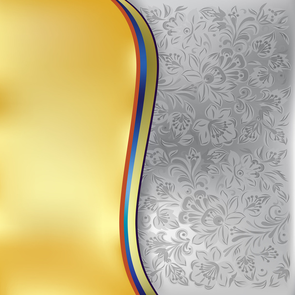 абстрактный фон с серым цветочным орнаментом
 - Вектор,изображение