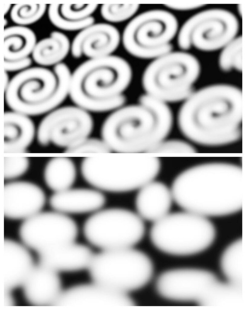 Dos ilustraciones vectoriales estilizadas de sombras y luces en forma de espirales y óvalos - Vector, imagen