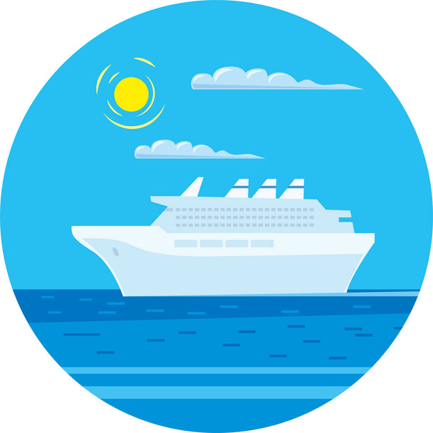 illustration of the passenger cruise liner  - Vettoriali, immagini