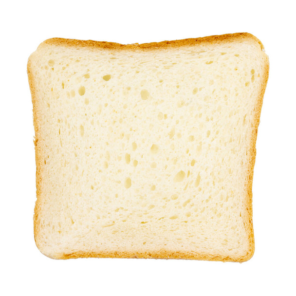 Krajíčky toastového chleba na bílém pozadí, horní pohled - Fotografie, Obrázek