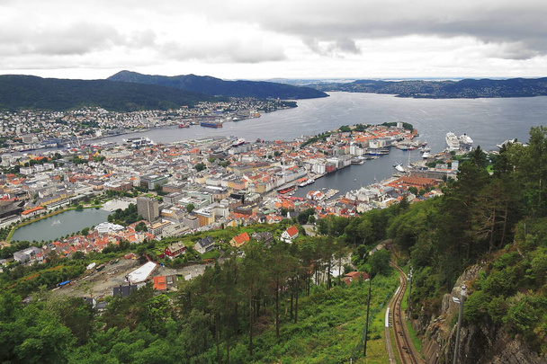 Uitzicht op de stad Bergen - Noorwegen - Foto, afbeelding