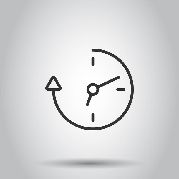 Clock icon in flat style. Watch vector illustration on white isolated background. Timer business concept. - Vector, Image
