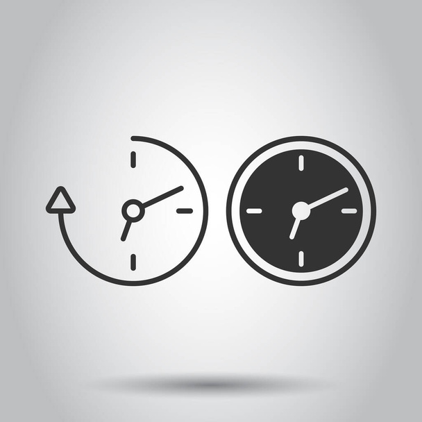 Clock icon in flat style. Watch vector illustration on white isolated background. Timer business concept. - Vector, Image