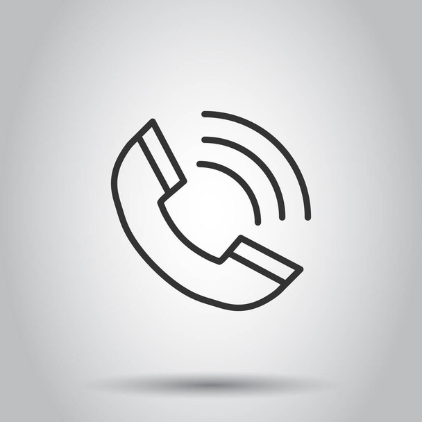 Telefon-Icon im flachen Stil. Illustration des Telefonanrufvektors auf weißem isolierten Hintergrund. Geschäftskonzept mobile Hotline. - Vektor, Bild