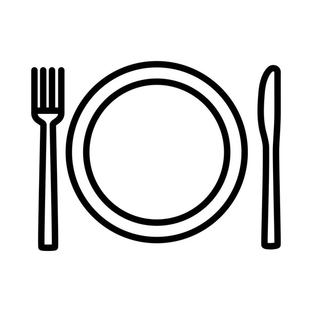 Значок меню ресторана на белом фоне, векторная иллюстрация - Вектор,изображение