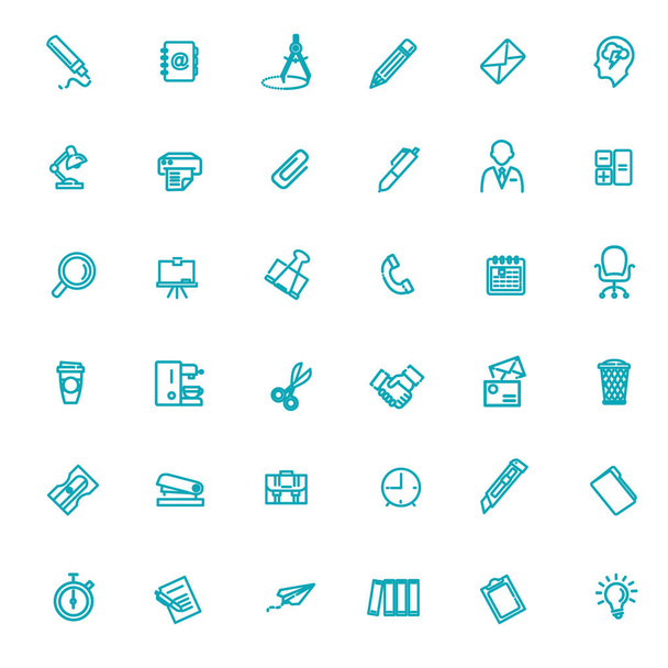 Outline web icon set - Office - Vector, Image