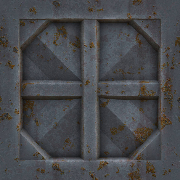 Бесшовная ржавая металлическая переборка   - Фото, изображение