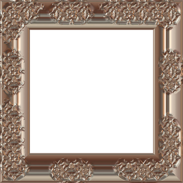 Vierkant metalen frame met ornament - Foto, afbeelding