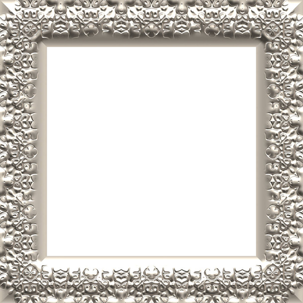 Quadro metálico quadrado com ornamento - Foto, Imagem