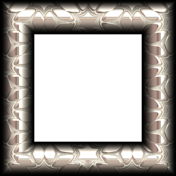飾り付きの正方形の金属フレーム - 写真・画像