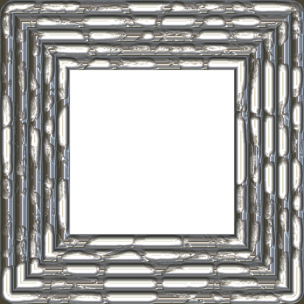 飾り付きの正方形の金属フレーム - 写真・画像