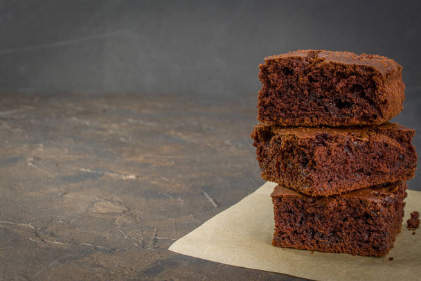 glutenfreie hausgemachte Schokoladenkuchen Brownie - Foto, Bild