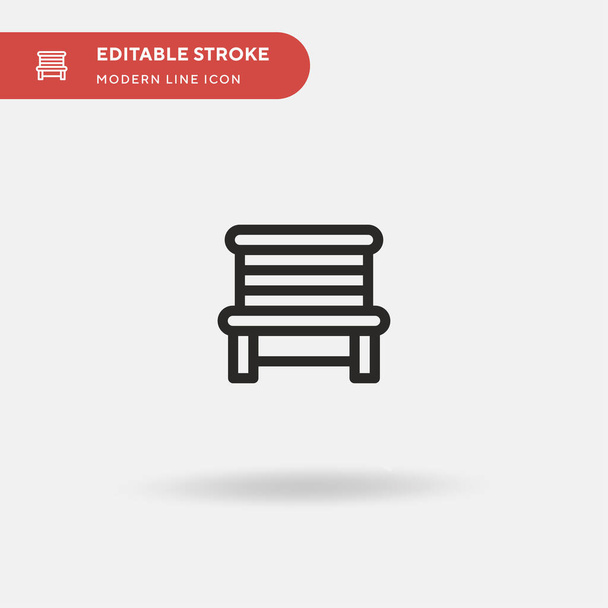 Tahta Sandalye Basit vektör simgesi. Web mobil UI ögesi için resimleme sembolü tasarım şablonu. Düzenlenebilir vuruşlarda mükemmel renk modern piktogram. İş projeniz için Tahta Sandalye simgeleri - Vektör, Görsel