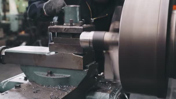 Smart factory worker using machine in factory workshop - Footage, Video