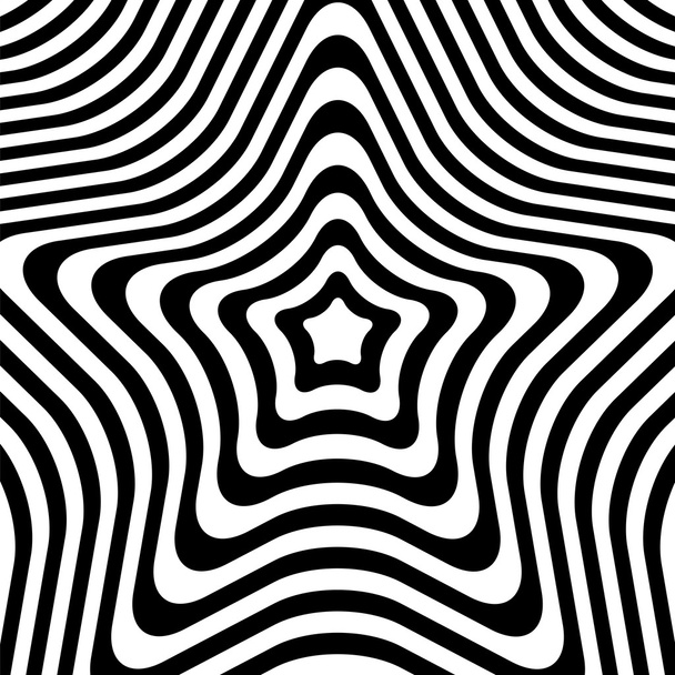 abstract design.optical illusion.black lines on white background - Vector, Image