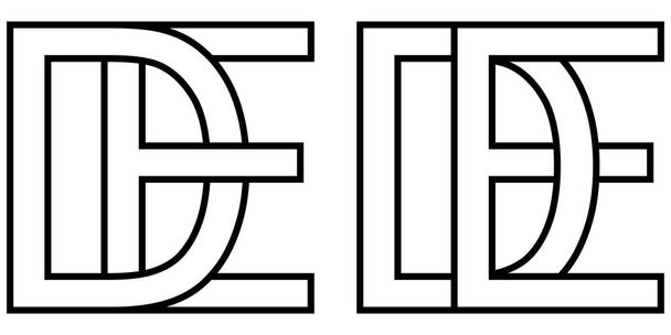 Logo de ed icon sign two interlaced letters D e, vector logo de ed first capital letters pattern αλφάβητο - Διάνυσμα, εικόνα