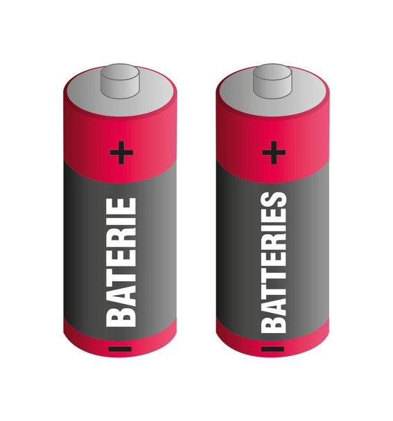 A pink and black battery - Vector, Image