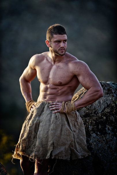 athletic young man outdoor, warrior - Fotoğraf, Görsel