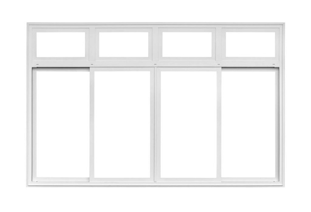 Véritable cadre de fenêtre de maison moderne isolé sur fond blanc avec chemin de coupe - Photo, image