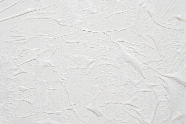 Tyhjä valkoinen rypistynyt ja prässätty paperi juliste rakenne tausta - Valokuva, kuva