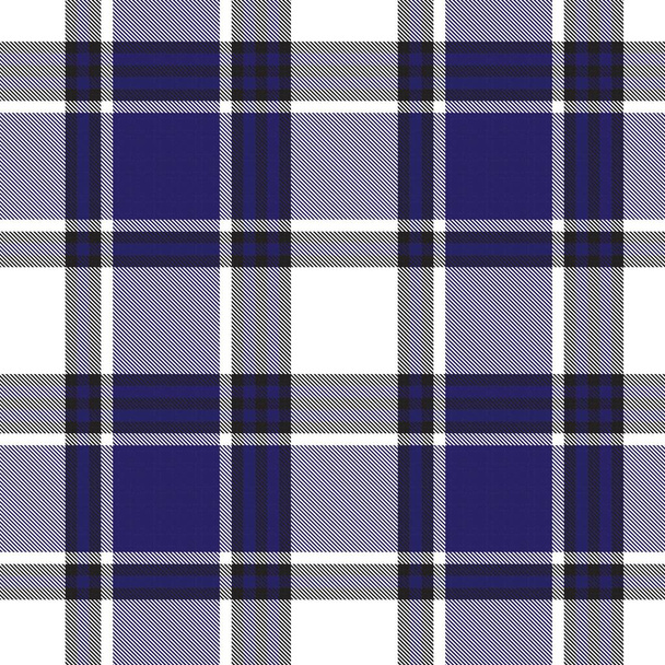 Blue Glen Plaid textured seamless pattern suitable for fashion textiles and graphics - Vector, Image