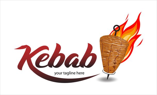Diseño del logotipo de Kebab. Logotipo del kebab Doner. Logo del kebab de Shawarma. Vector. - Vector, imagen