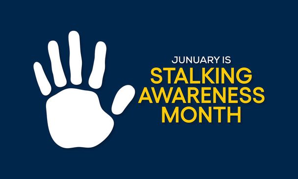 Illustrazione vettoriale sul tema dello stalking nazionale mese di sensibilizzazione osservato ogni anno nel mese di gennaio. - Vettoriali, immagini