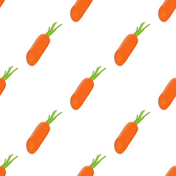 Illustrazione sul tema del modello luminoso carota gialla, radice vegetale per la foca. Modello vegetale costituito da bella carota, molte radici di piante. Modello vegetale colorato semplice da carota radice. - Vettoriali, immagini