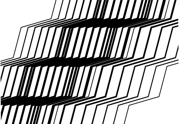 Zig-zag,criss-cross,wavy,waving and serrated,jagged lines,stripes design element. Diagonal,oblique,skew and tilt strips,streaks, black and white, monochrome geometric background, texture and pattern - Vektor, Bild