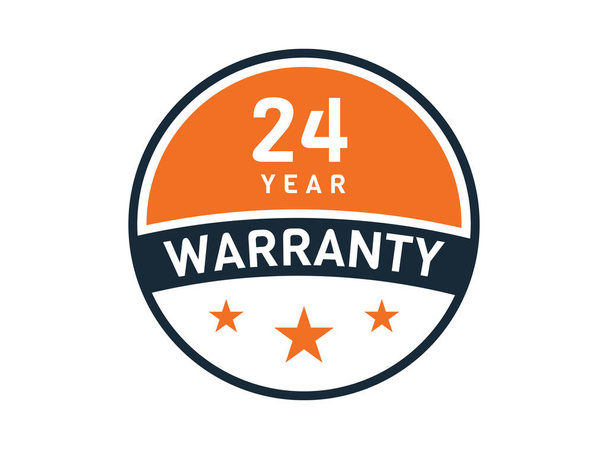 24 year warranty, 24 years warranty badge - Vector, Image