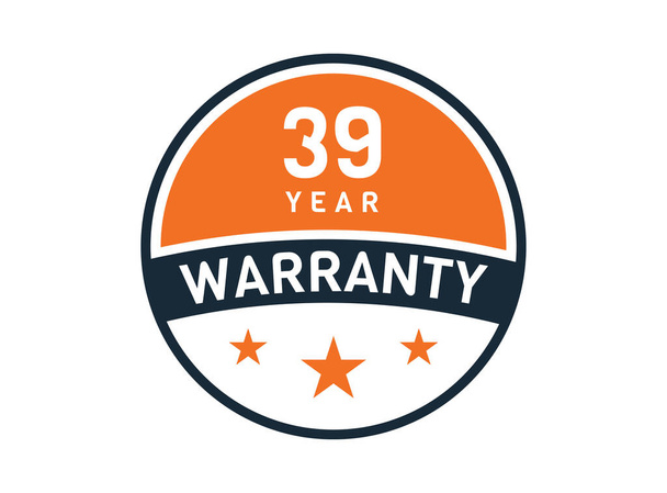 39 лет, 39 лет, значок Warranty - Вектор,изображение