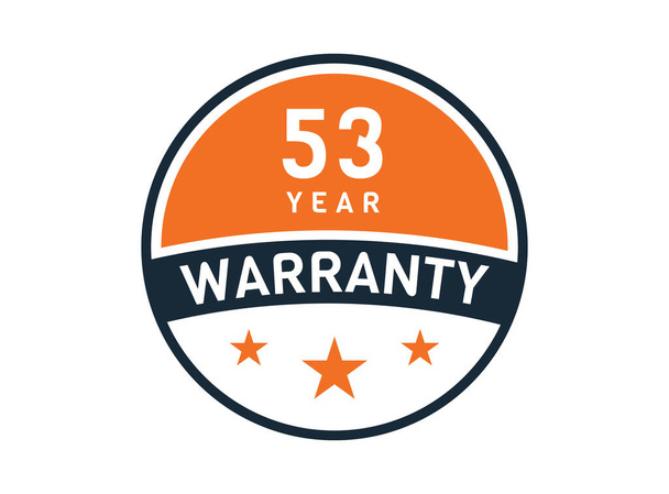 53 year warranty, 53 years warranty badge - Vector, Image