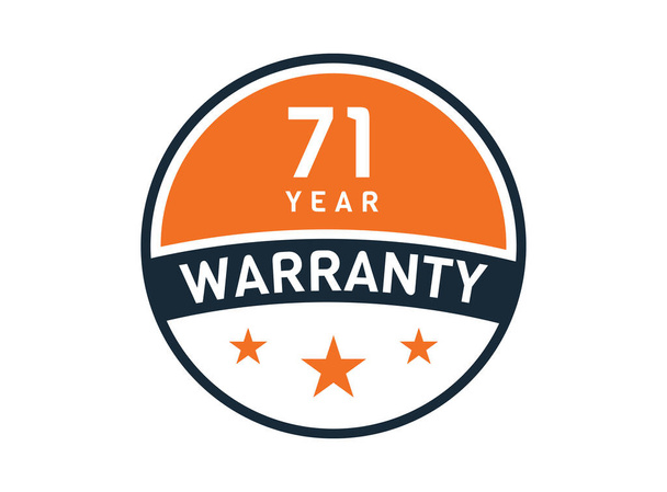 71 year warranty, 71 years warranty badge - Vector, Image