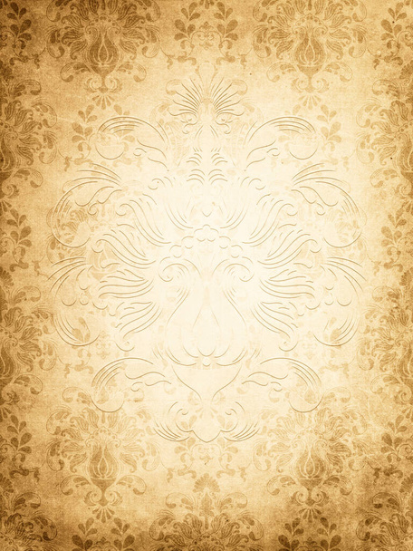 Vintage floral paper background for design. Grunge floral background. - Zdjęcie, obraz