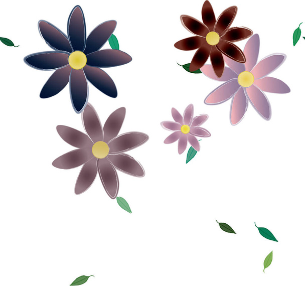 tavaszi virágok háttér, vektor illusztráció - Vektor, kép