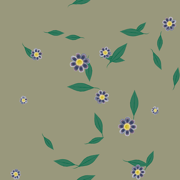 Flowers bloom wallpaper, blossom foliage, vector illustration - Vektori, kuva