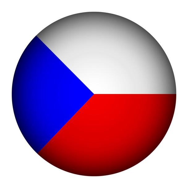 Czech Republic flag button. - Vector, imagen