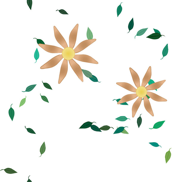 Blossom foliage, flowers bloom wallpaper, vector illustration. - Vector, imagen
